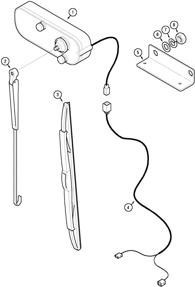 Схема запчастей Case IH MX110 - (04-32) - WINDSCREEN WIPER - FRONT (04) - ELECTRICAL SYSTEMS