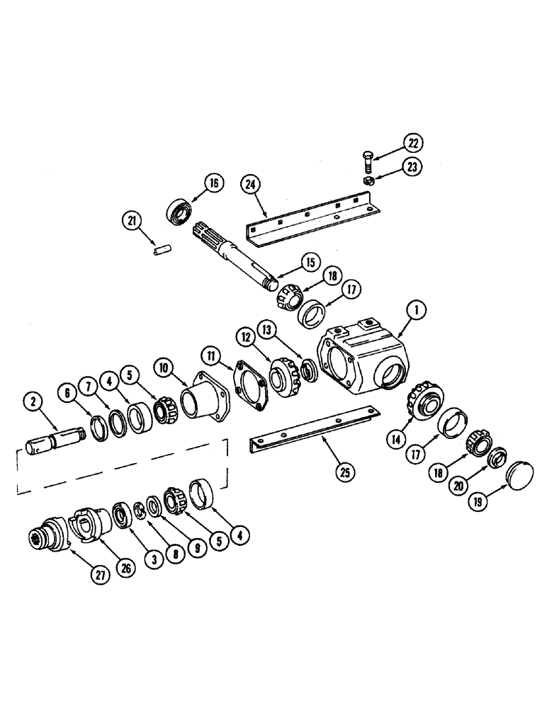 Схема запчастей Case IH 595 - (9-54) - WIDESPREAD DRIVE GEAR CASE, CLUTCH AND SUPPORT (09) - CHASSIS/ATTACHMENTS