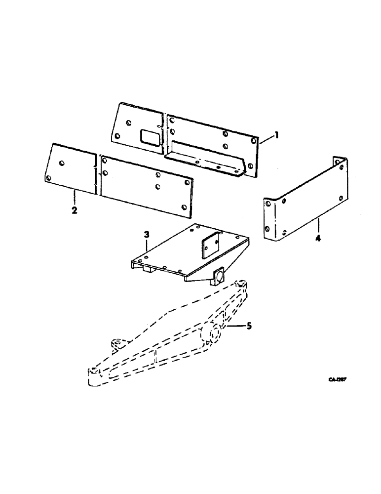 Схема запчастей Case IH 2500 - (14-08) - SUSPENSION, CAST I BEAM FRONT AXLE SADDLE MOUNTING, INTERNATIONAL 2500 SERIES A TRACTORS Suspension