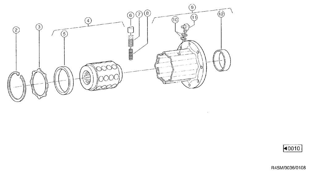 Схема запчастей Case IH RU450 - (0036) - OVERLOAD CLUTCH (58) - ATTACHMENTS/HEADERS