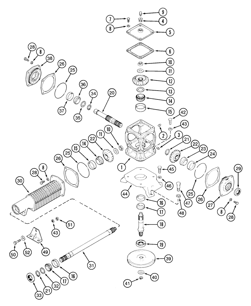 Схема запчастей Case IH 2155 - (9A-30) - GEARBOX (13) - PICKING SYSTEM