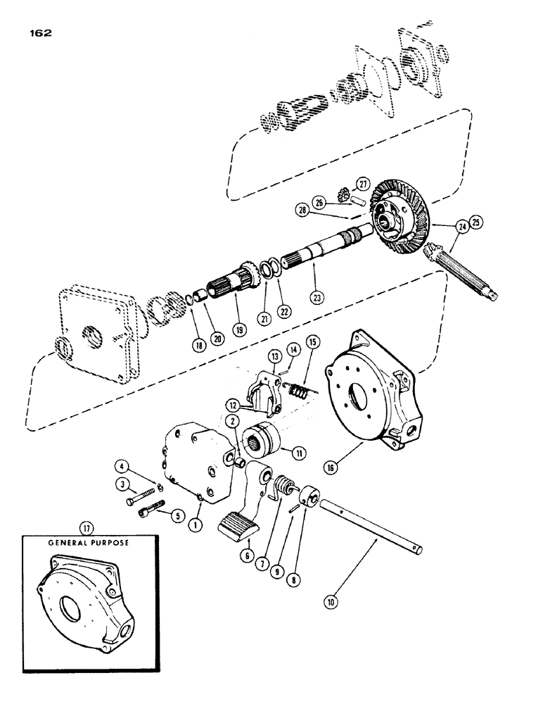 Схема запчастей Case IH 430 - (162) - DIFFERENTIAL LOCK (06) - POWER TRAIN