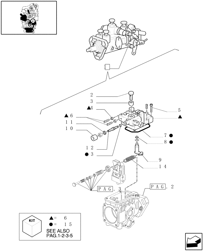 Схема запчастей Case IH 8045.06.406 - (0.14.0/A[04]) - INJECTION PUMP, TOP COVER & ADJUSTMENT SCREW (99476152) 