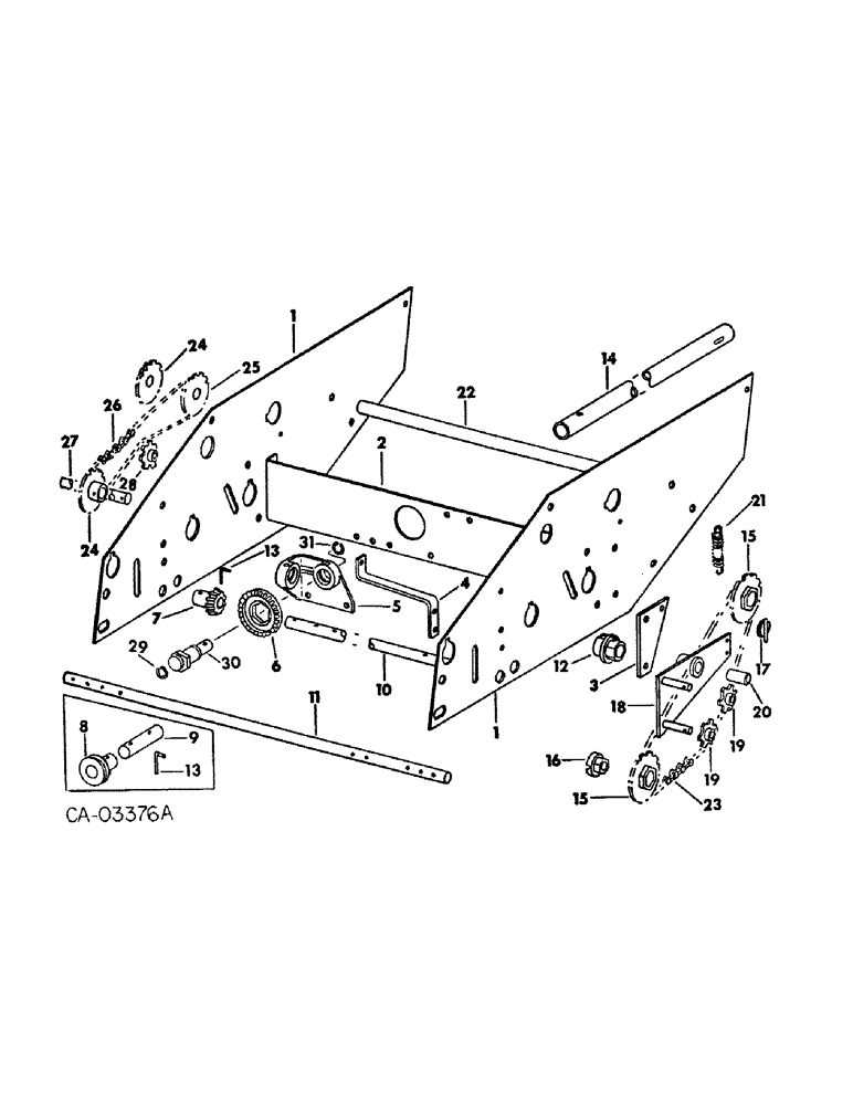 Схема запчастей Case IH 500 - (B-08) - CENTER DRIVE UNIT, QUANTITIES SHOWN ARE PER SEED HOPPER 