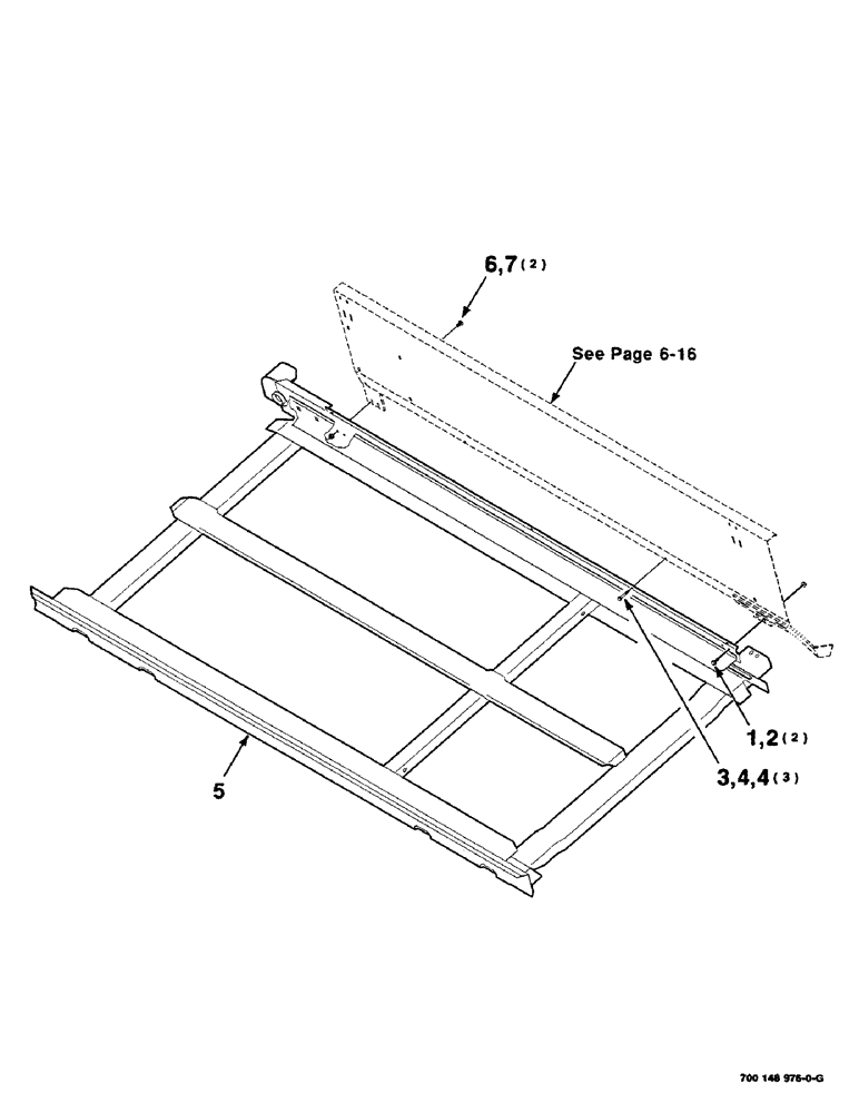 Схема запчастей Case IH 425 - (6-04) - DECK ASSEMBLY, LEFT, 21 FOOT (58) - ATTACHMENTS/HEADERS