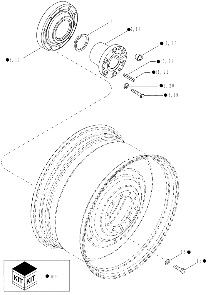 Схема запчастей Case IH MAGNUM 245 - (06-44) - HUB ASSEMBLY - REAR WHEEL (06) - POWER TRAIN