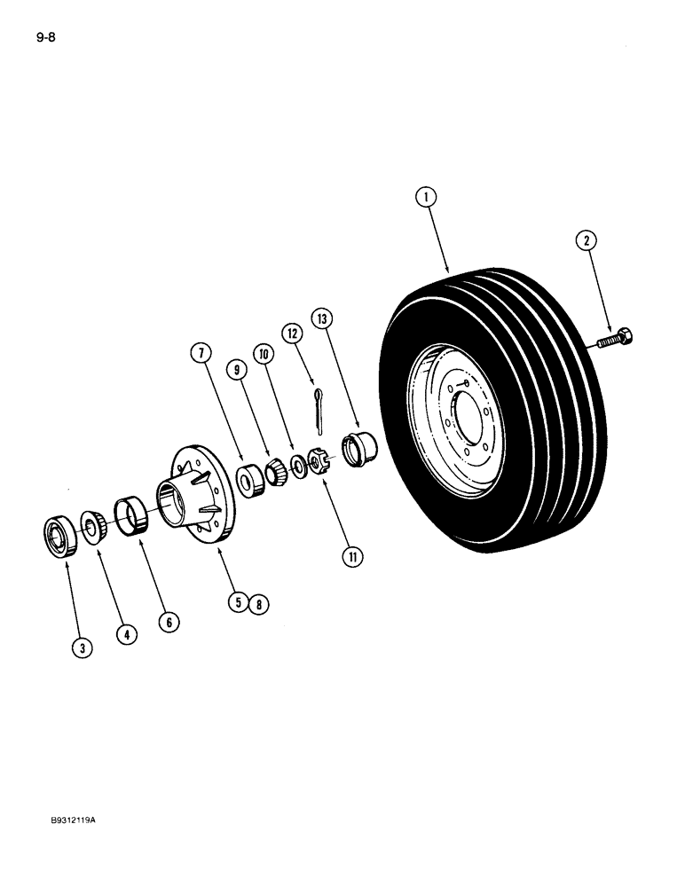 Схема запчастей Case IH 3309 - (9-08) - WHEEL AND HUB (03) - CHASSIS/MOUNTED EQUIPMENT