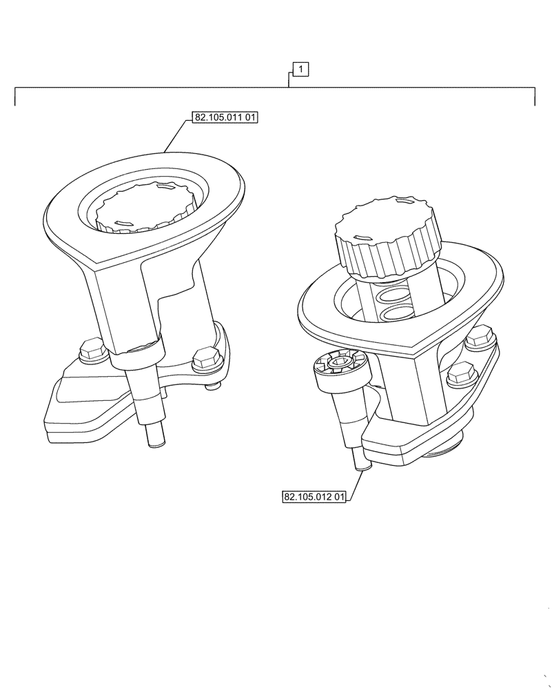 Схема запчастей Case IH L735 - (82.105.010[01]) - LOCKING DEVICE KIT (BEFORE SEPT 28 2015) (82) - FRONT LOADER & BUCKET