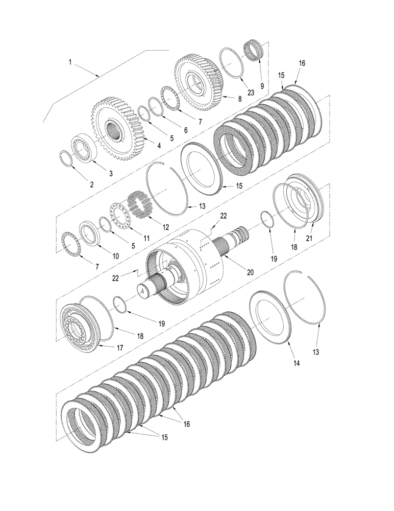 Схема запчастей Case IH STX330 - (06-50) - POWER SHIFT TRANSMISSION - FOURTH SHAFT ASSEMBLY (06) - POWER TRAIN