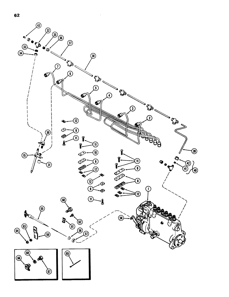 Схема запчастей Case IH 970 - (062) - FUEL INJECTION SYSTEM, (401B) DIESEL ENGINE (03) - FUEL SYSTEM