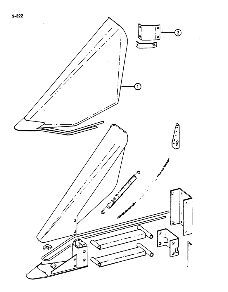 Схема запчастей Case IH 782 - (9-322) - PLANT LIFTERS (09) - CHASSIS ATTACHMENTS