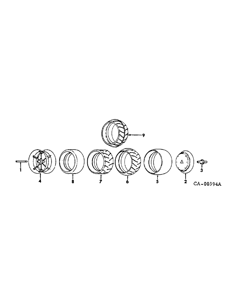 Схема запчастей Case IH 386 - (AF-11) - PRESS WHEELS AND TIRES, QUANTITIES SHOWN ARE PER ROW 