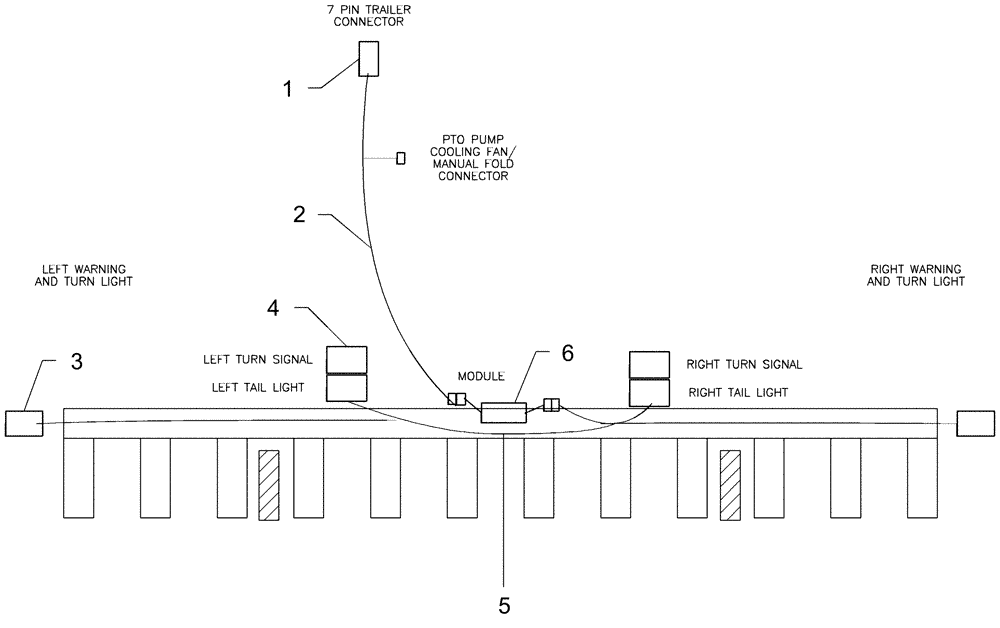 Схема запчастей Case IH 1210 - (55.404.07) - ELECTRICAL - EARLY RISER III - TRANSPORT LIGHTING LAYOUT (55) - ELECTRICAL SYSTEMS