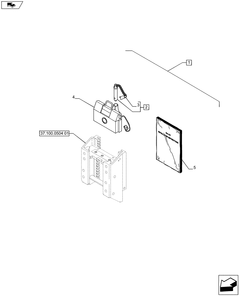 Схема запчастей Case IH PUMA 200 - (88.037.05) - DIA KIT - TOW HOOK CAT. D2 (88) - ACCESSORIES