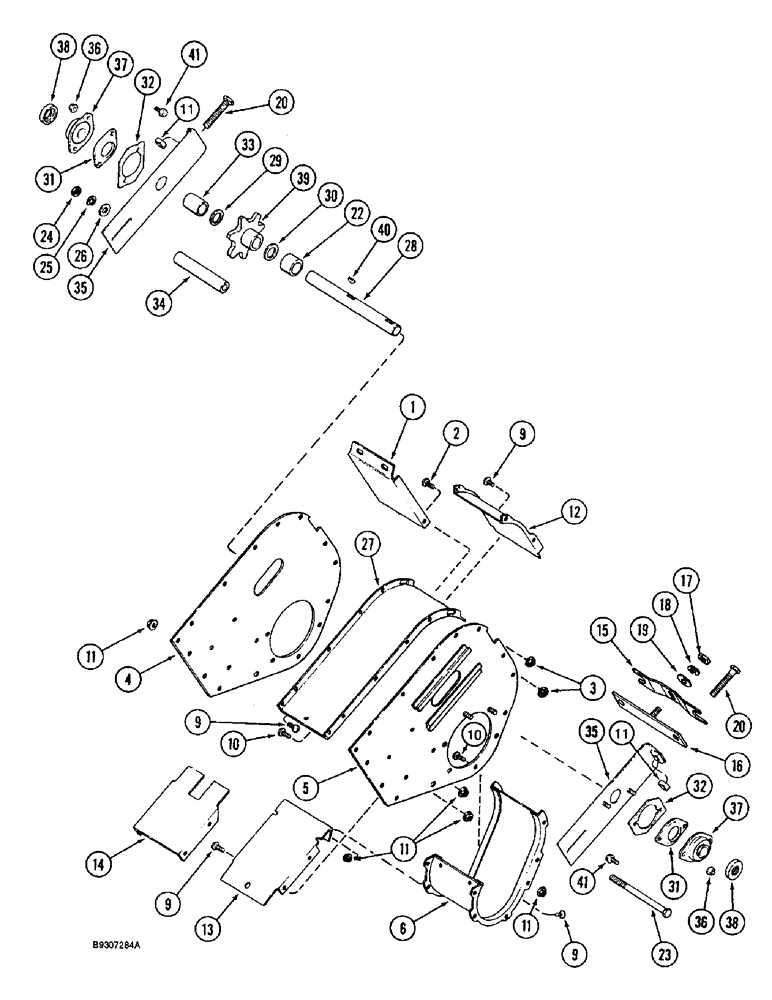 Схема запчастей Case IH 1666 - (9D-32) - TAILINGS ELEVATOR, HEAD (16) - GRAIN ELEVATORS & AUGERS