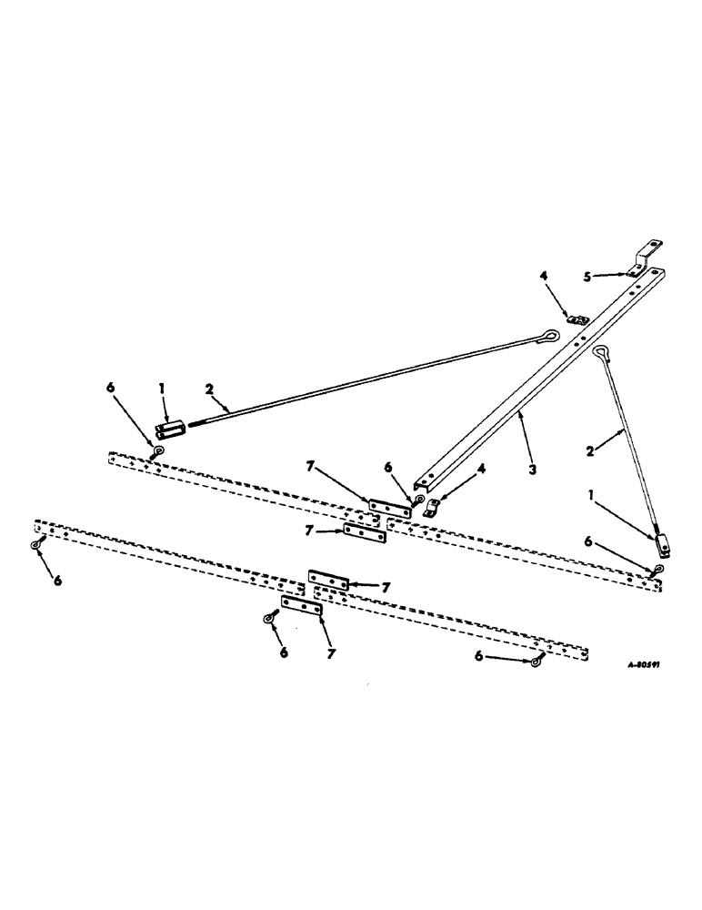 Схема запчастей Case IH 3 - (A-06) - DRAWBARS, TWO 42 INCH SECTIONS 