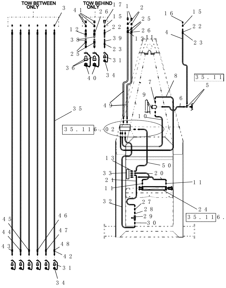 Схема запчастей Case IH 2280 - (35.100.02) - HYDRAULICS - MAIN FRAME (2 TANK) (35) - HYDRAULIC SYSTEMS