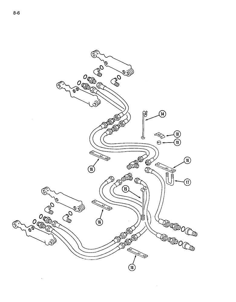 Схема запчастей Case IH 7200 - (8-06) - HYDRAULIC SYSTEM - LIFT, TWO DRILL COMBINATION - EARLY (08) - HYDRAULICS