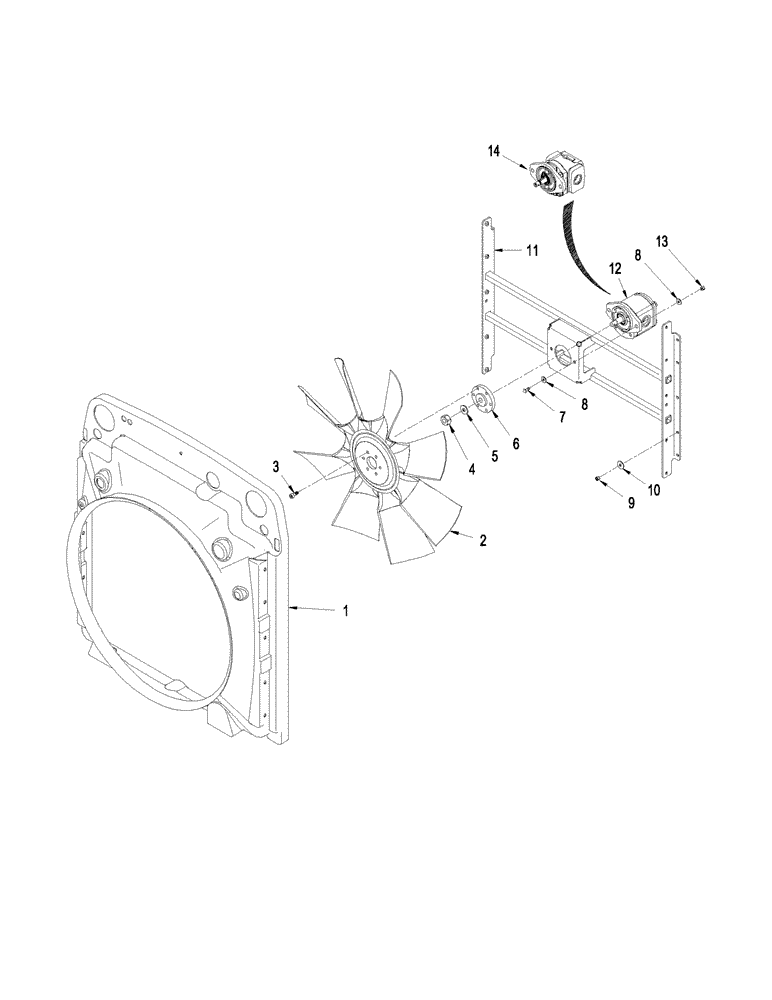 Схема запчастей Case IH STX530 - (02-05) - HYDRAULIC FAN DRIVE - MOUNTING (02) - ENGINE