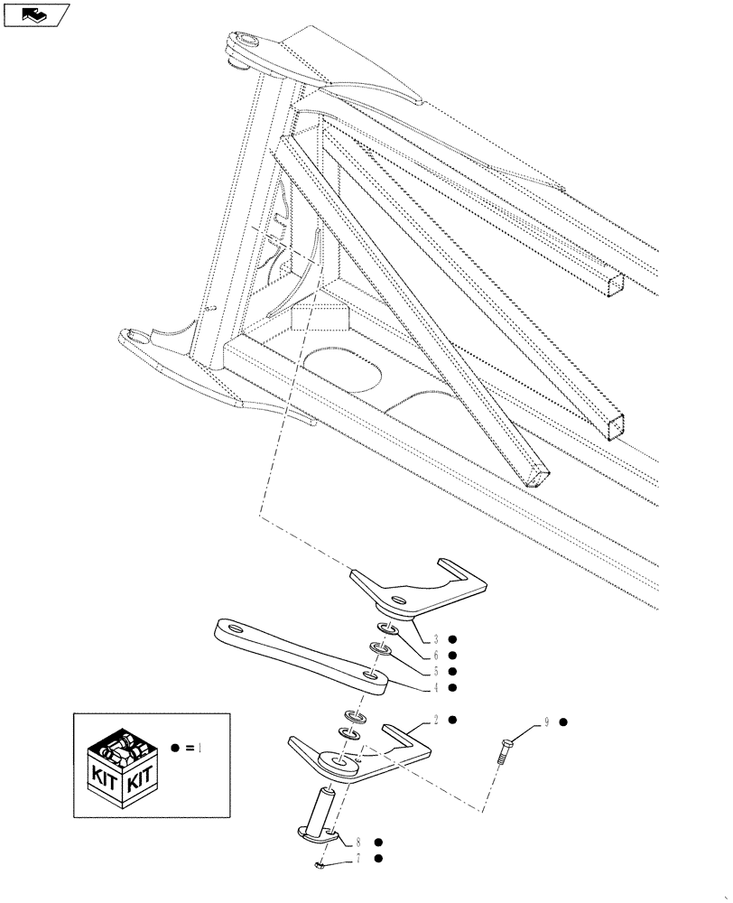 Схема запчастей Case IH 4420 - (08-010[02]) - INNER BOOM UPDATE KIT, LH, 120 BOOM, BSN YAT028322 (09) - BOOMS