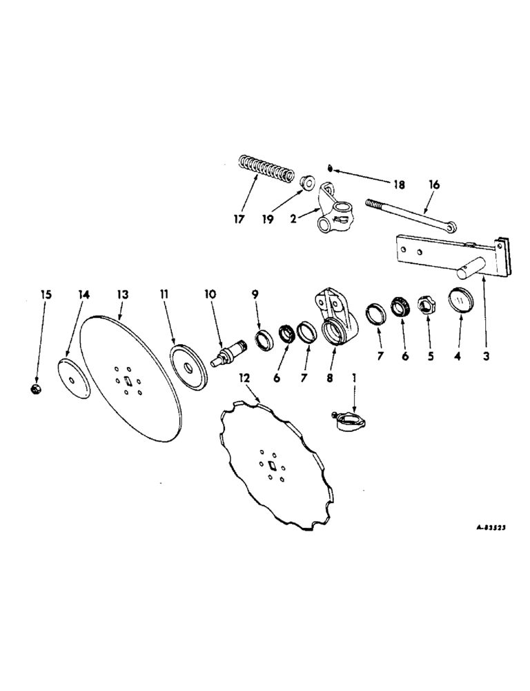 Схема запчастей Case IH 211 - (P-07) - HEAVY-DUTY ROLLING COLTER, CUSHION SPRING TYPE, ONE PER FURROW 