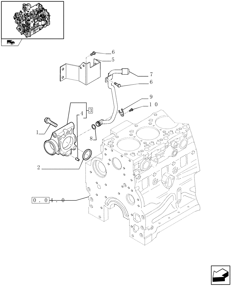 Схема запчастей Case IH PUMA 140 - (0.32.3) - PIPING - ENGINE COOLING SYSTEM (01) - ENGINE