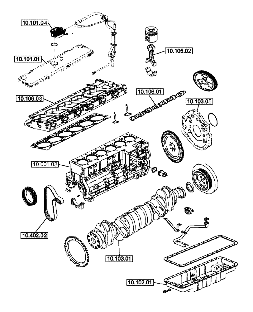 Схема запчастей Case IH 2577 - (00.000.10[01]) - PICTORIAL INDEX - ENGINE (00) - GENERAL & PICTORIAL INDEX