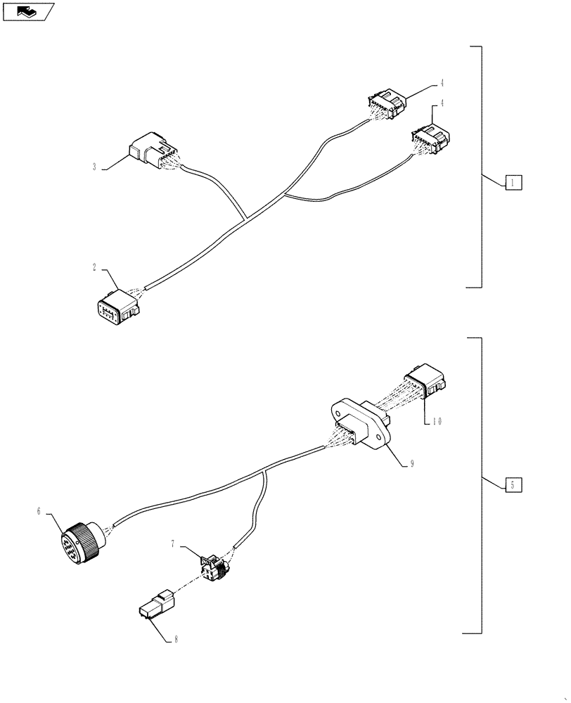 Схема запчастей Case IH STEIGER 350 - (55.510.04[01]) - HARNESS - ANTENNA CAB ROOF (55) - ELECTRICAL SYSTEMS