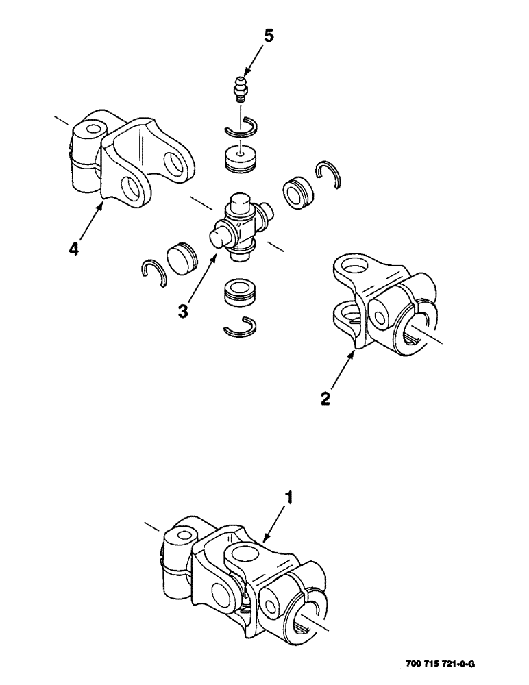 Схема запчастей Case IH 8840 - (2-30) - U-JOINT ASSEMBLY (LOWER HAY CONDITIONER DRIVE), (700715721 U (58) - ATTACHMENTS/HEADERS