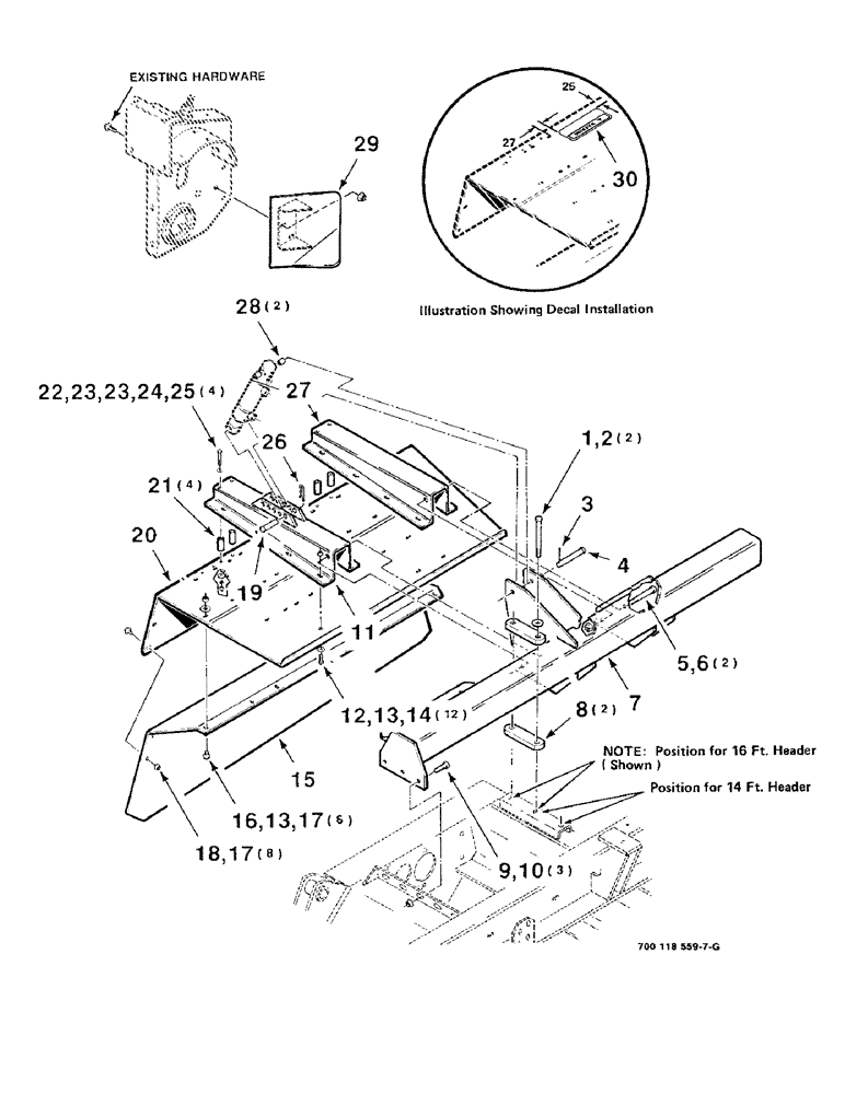 Схема запчастей Case IH 8840 - (2-14) - DEFLECTOR ASSEMBLY (58) - ATTACHMENTS/HEADERS