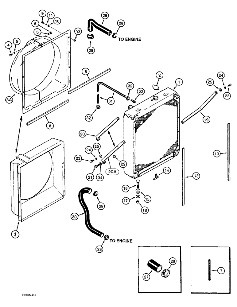 Схема запчастей Case IH 1660 - (2-02) - RADIATOR AND ATTACHING PARTS (01) - ENGINE