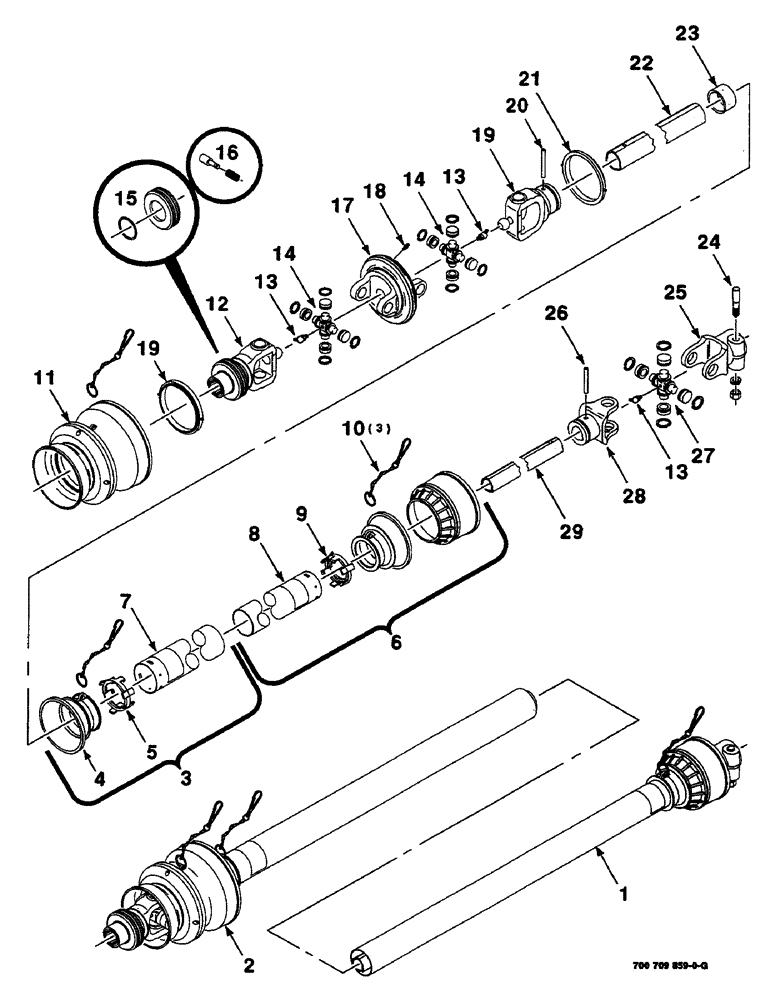 Схема запчастей Case IH 8460 - (2-02) - IMPLEMENT DRIVELINE ASSEMBLY, BONDIOLI Driveline