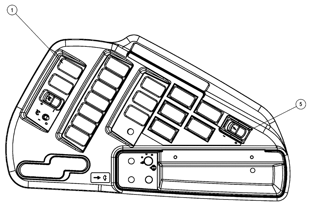 Схема запчастей Case IH FLX3010 - (01-051) - RH CONSOLE ELECTRIC, LIQUID (10) - CAB