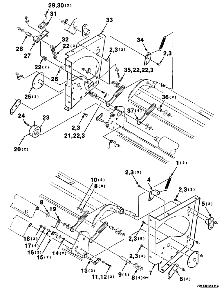 Схема запчастей Case IH RS551 - (7-30) - MESH WRAP FRAME ASSEMBLY, LOWER (12) - MAIN FRAME