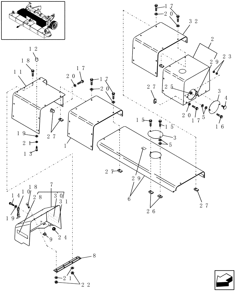 Схема запчастей Case IH DCX161 - (08.03) - SHIELDING, TOP (08) - SHEET METAL