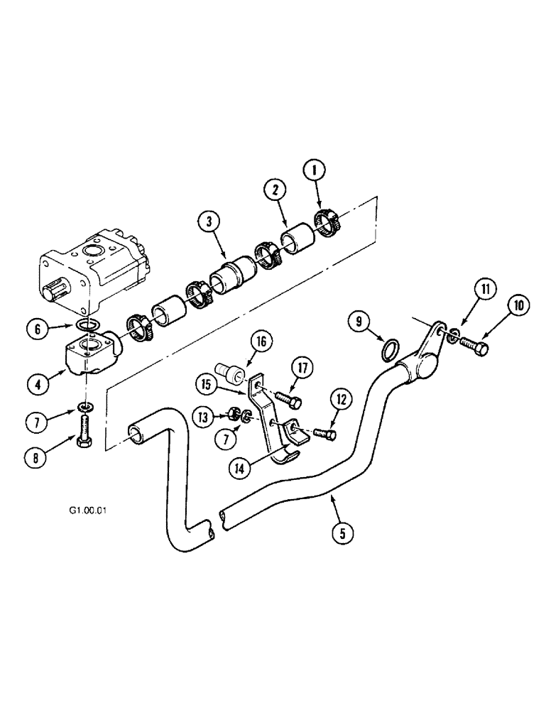 Схема запчастей Case IH 2140 - (8-32[B]) - HYDRAULIC LIFT PIPING, SUCTION CIRCUIT, 2140 - (P.I.N. : CGC12131-) (08) - HYDRAULICS