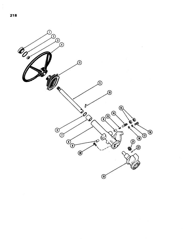 Схема запчастей Case IH 970 - (218) - RIGID STEERING COLUMN, USED PRIOR TO TRACTOR SERIAL NUMBER 8693001 (05) - STEERING