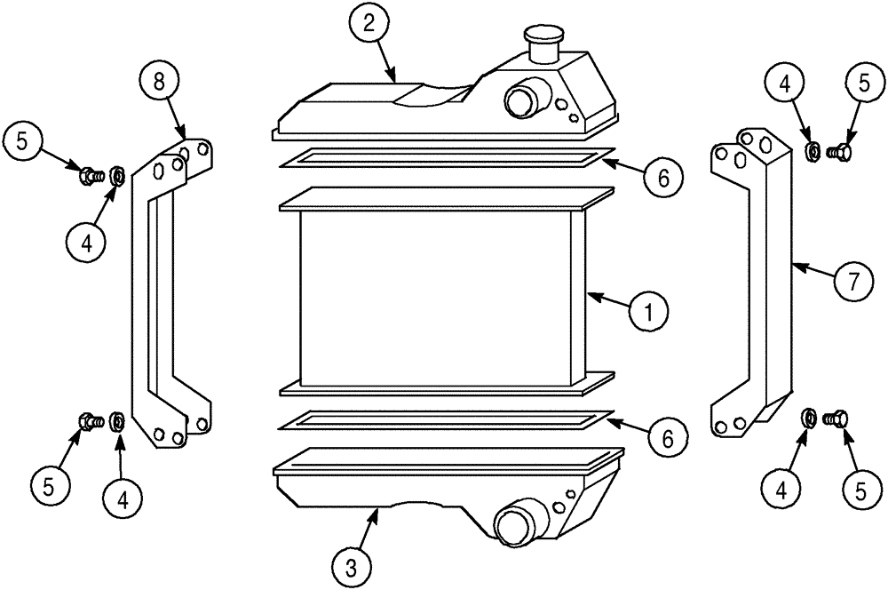 Схема запчастей Case IH CX100 - (02-04) - RADIATOR (02) - ENGINE