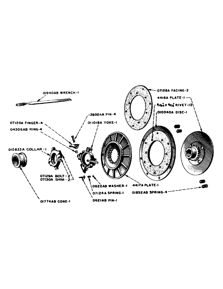 Схема запчастей Case IH DC-SERIES - (050) - CLUTCH, D, DC, DH, DO, DV (06) - POWER TRAIN