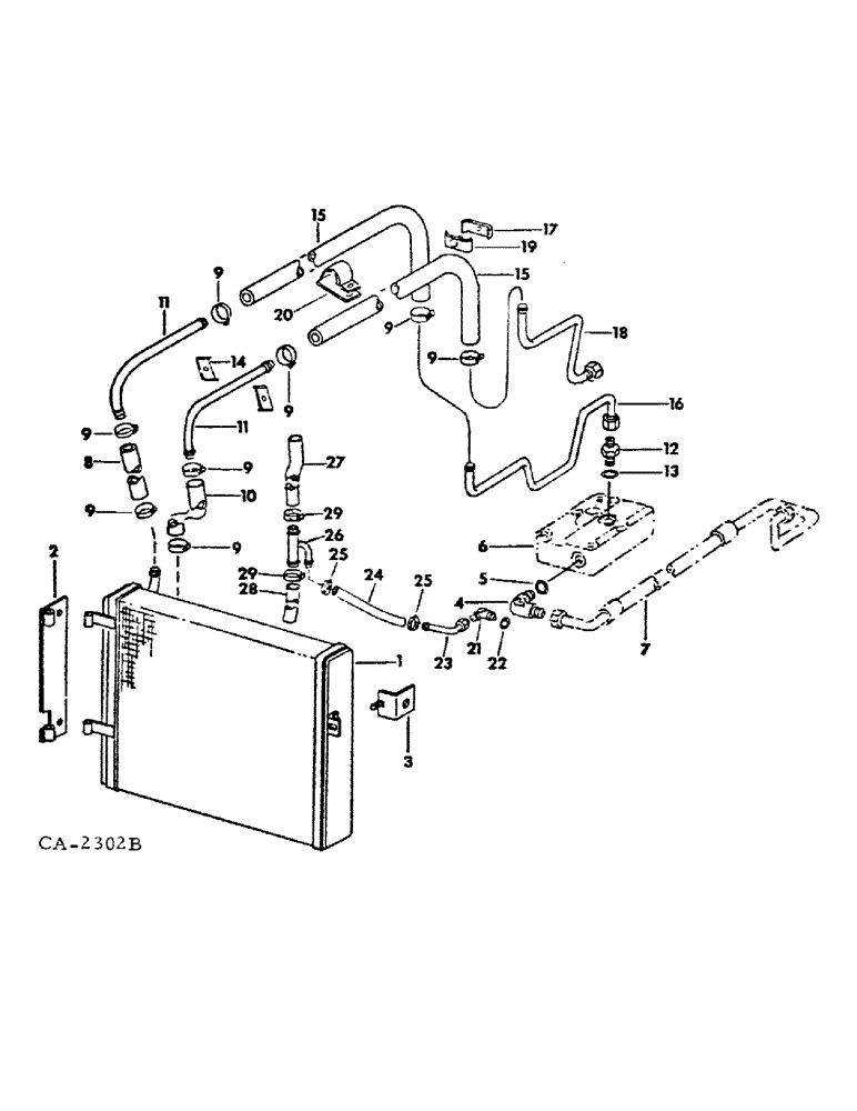 Схема запчастей Case IH 1066 - (06-05) - COOLING, OIL COOLER AND CONNECTIONS, 966, 1066 HYDROSTATIC DRIVE AND HYDRO 100 TRACTORS Cooling