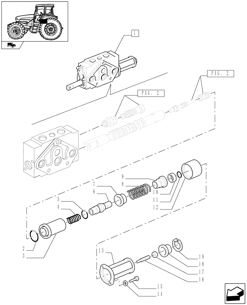 Схема запчастей Case IH FARMALL 95U - (1.82.7/04B[03]) - DOUBLE - ACTING EXTERNAL CONTROL VALVE WITH FLOAT AND AUTOMATIC CUTOUT - BREAKDOWN (07) - HYDRAULIC SYSTEM