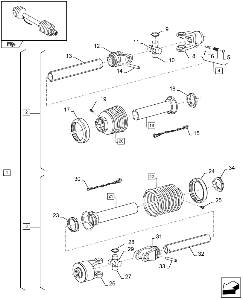 Схема запчастей Case IH 2030 - (20.10L[01]) - POWER TAKE -OFF - 20-24-30FT - F650751 (20) - HEADER