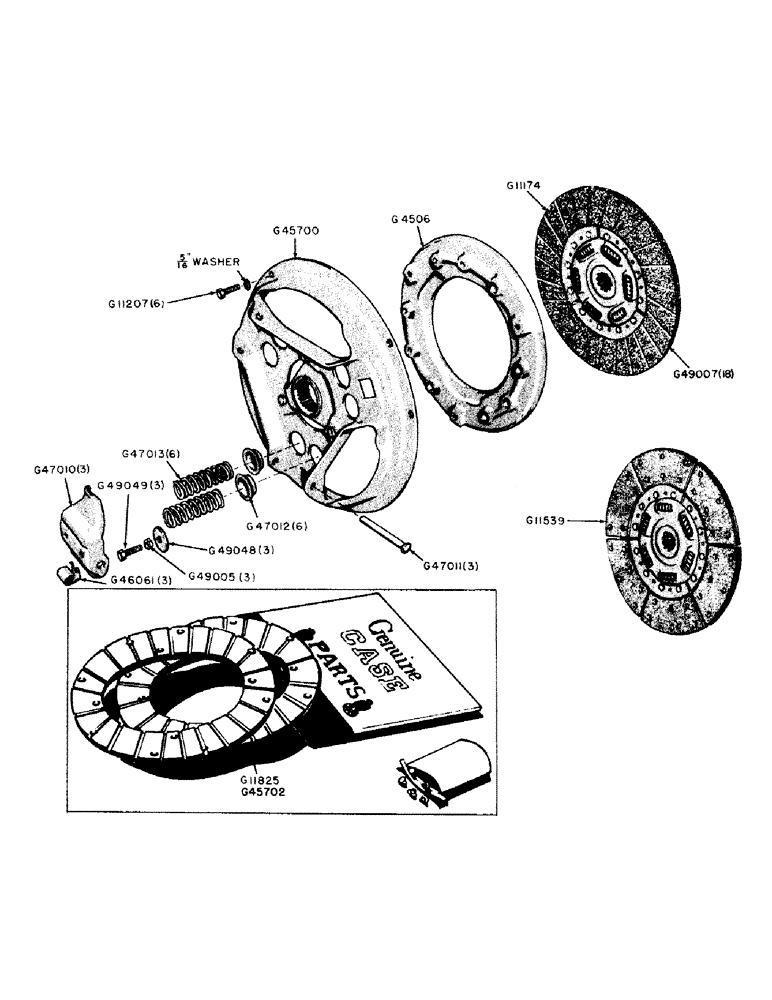 Схема запчастей Case IH 600B-SERIES - (043) - 11" CLUTCH, 510B UTILITY TRACTOR (06) - POWER TRAIN