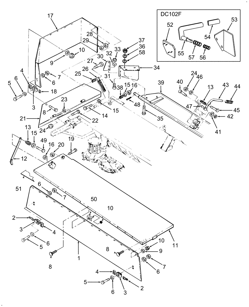 Схема запчастей Case IH DC102 - (08.01) - SHIELDING, RH (08) - SHEET METAL