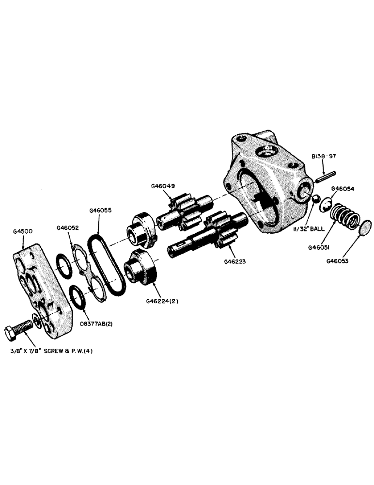 Схема запчастей Case IH 600B-SERIES - (113) - PARTS FOR G45100 HYDRAULIC PUMP (06) - POWER TRAIN