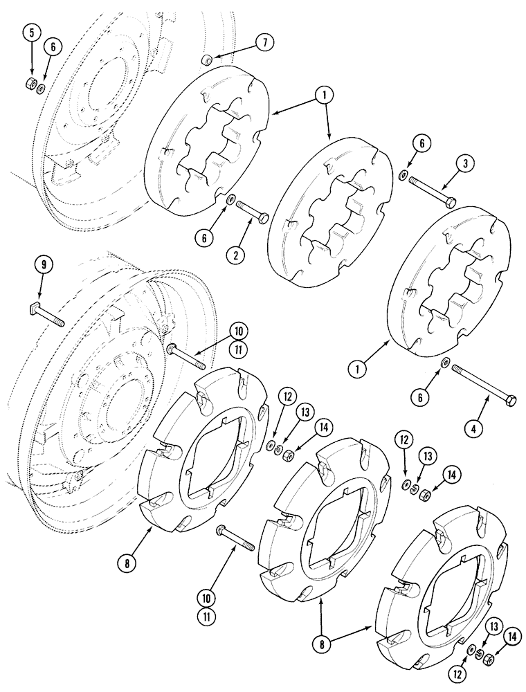 Схема запчастей Case IH 5220 - (6-110) - WEIGHTS, REAR WHEEL (06) - POWER TRAIN