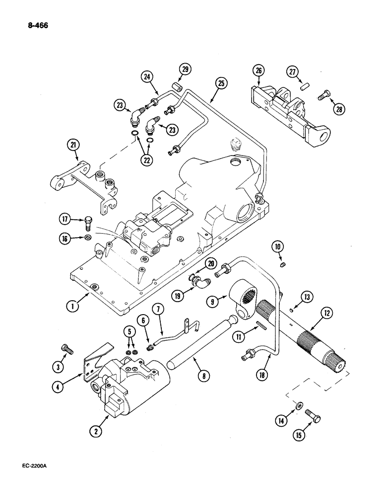 Схема запчастей Case IH 585 - (8-466) - DRAFT CONTROL (08) - HYDRAULICS