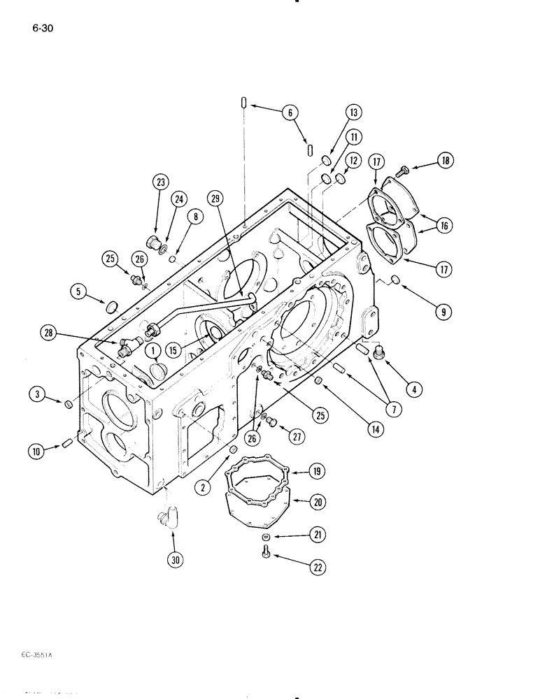 Схема запчастей Case IH 595 - (6-030) - REAR FRAME (06) - POWER TRAIN