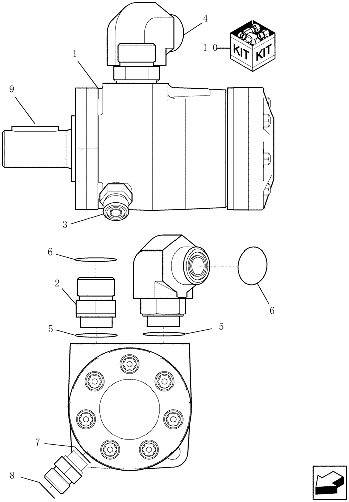 Схема запчастей Case IH 9120 - (35.910.07[01]) - MOTOR, HYDRAULIC - SPREADER W/ DRAIN (35) - HYDRAULIC SYSTEMS