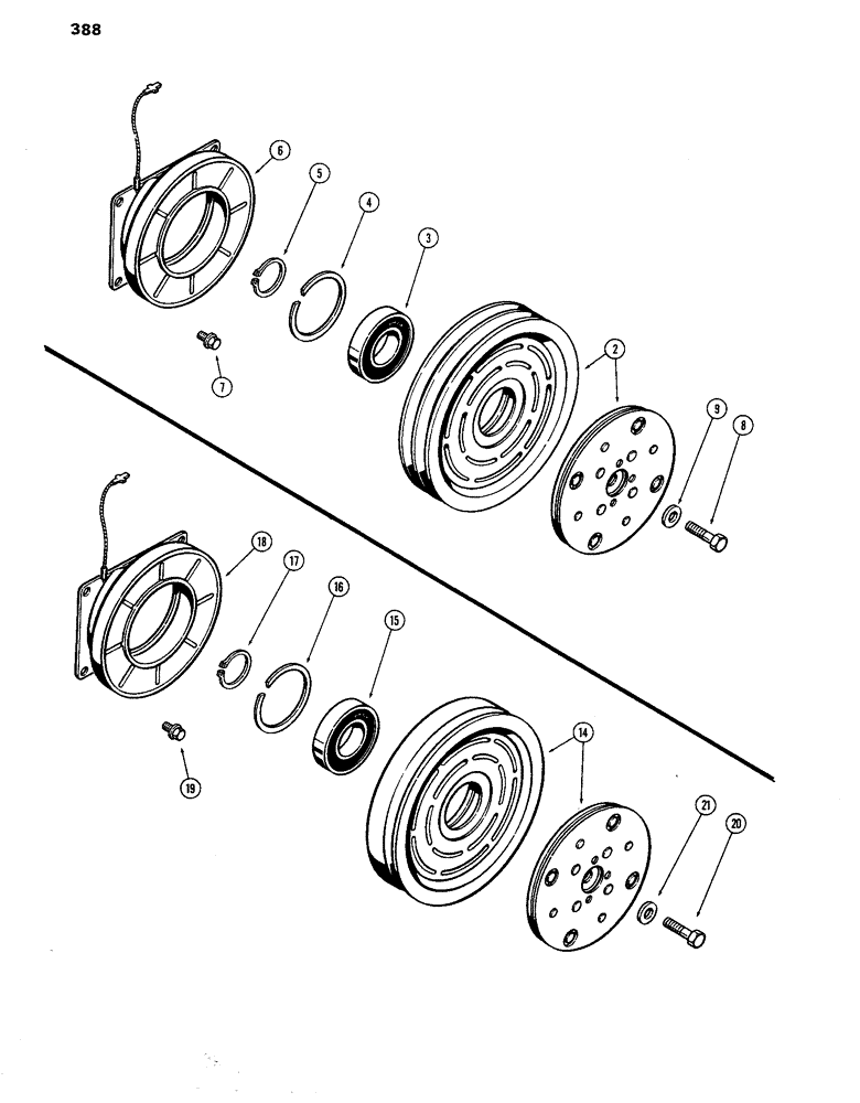 Схема запчастей Case IH 770 - (388) - CAB, COMPRESSOR CLUTCH, FOR 1/2" BELT AND 11 MM BELT (09) - CHASSIS/ATTACHMENTS